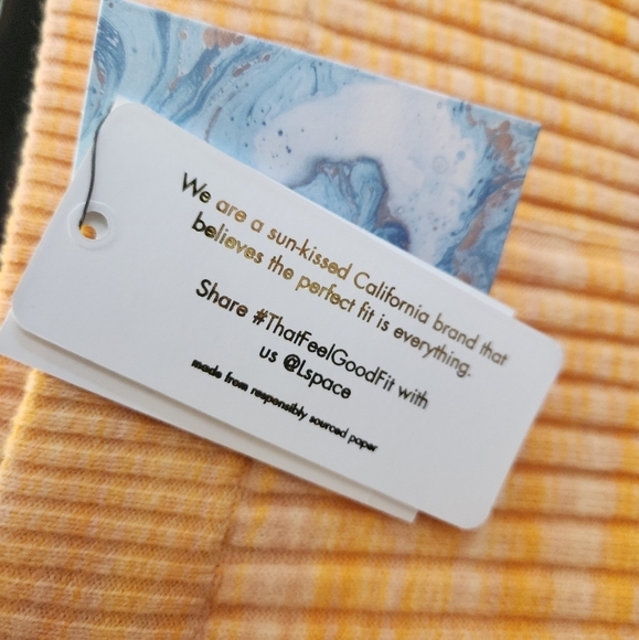 NWT L'SPACE Sammy Pants in Apricot  Ribbed Knit Straight Leg High Waist SZ SMALL - Picture 6 of 7